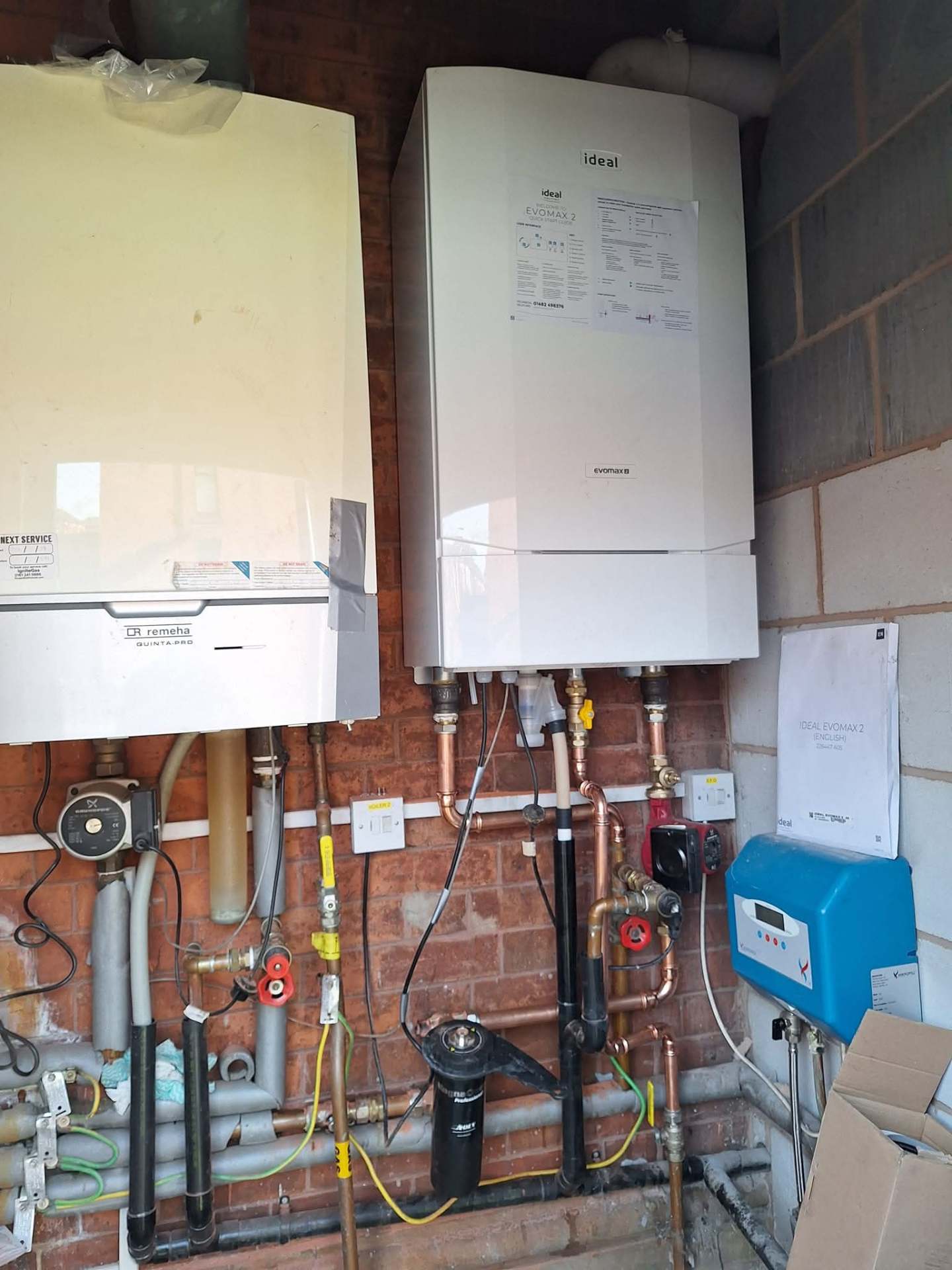 New high-efficiency boiler with smart controls and external frost protection as part of a heating upgrade